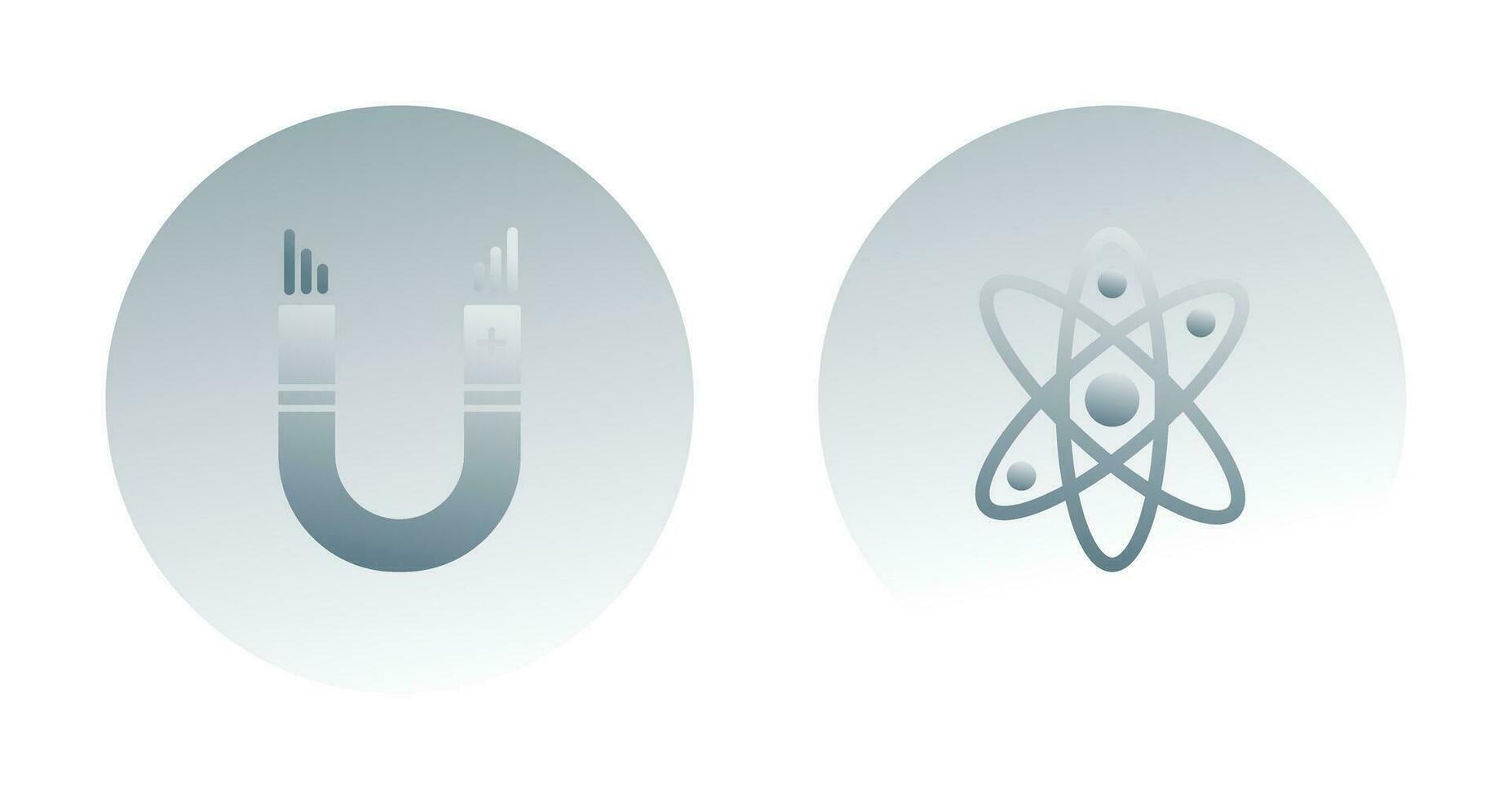 atom och magnet, attraktion ikon vektor