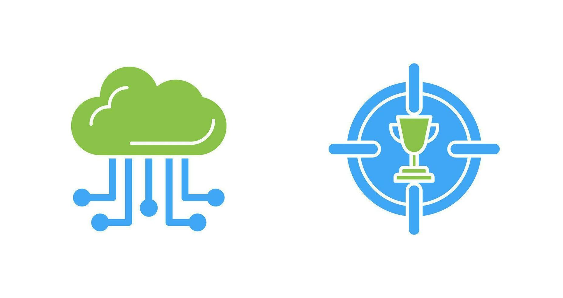 Wolke Computing und Ziel Symbol vektor