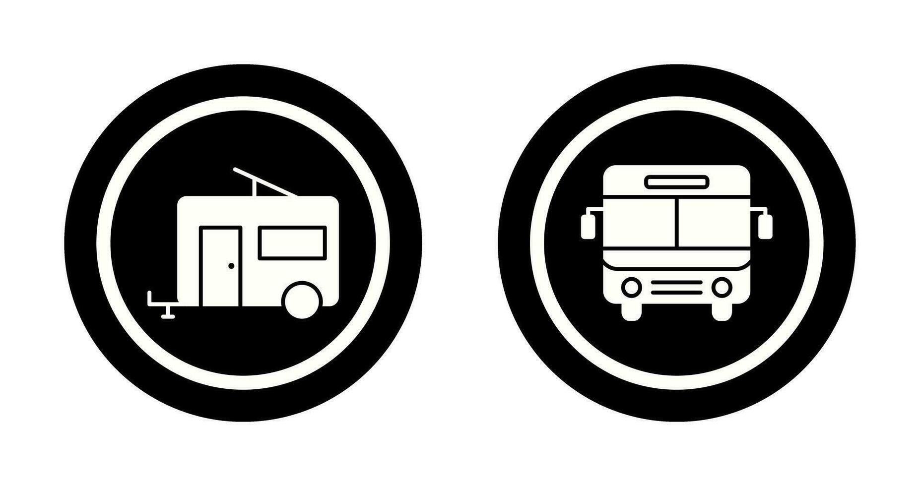 Bus und Anhänger Symbol vektor