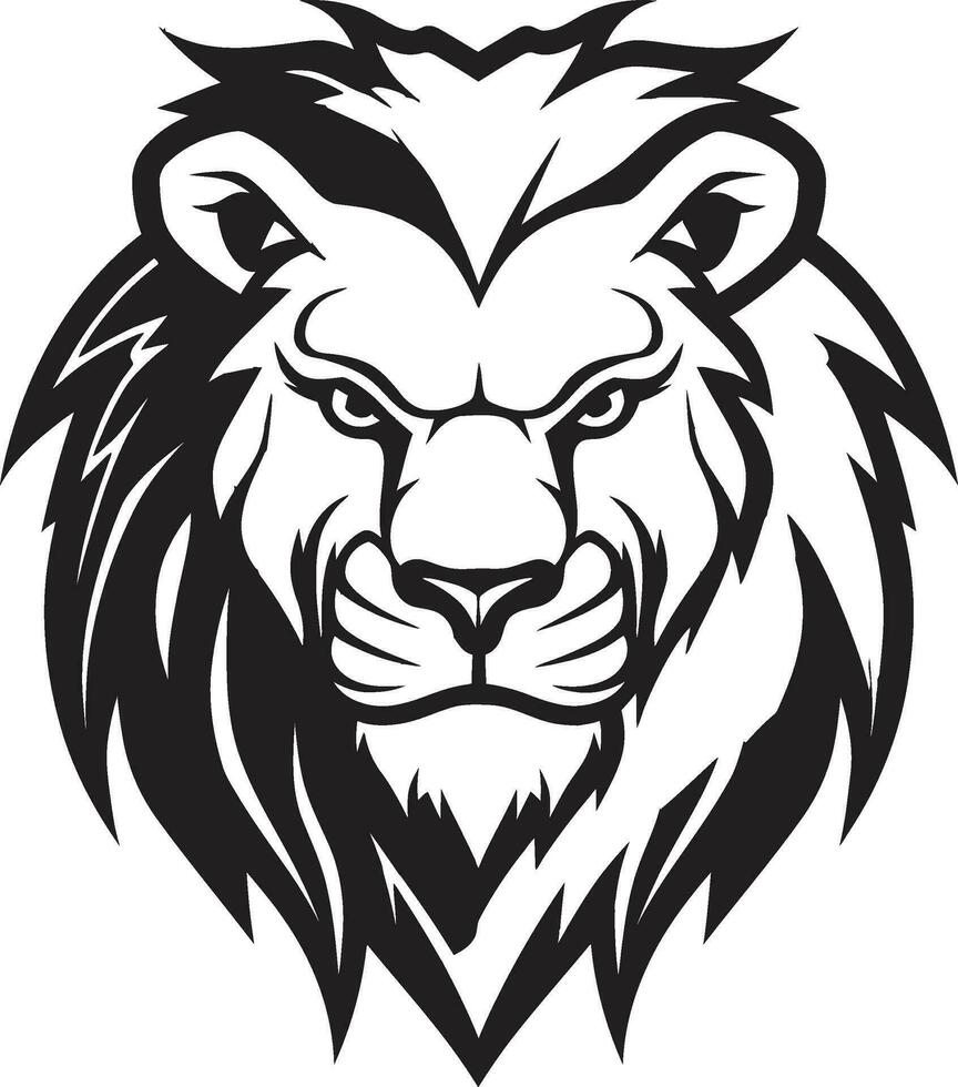 vilde majestät svart lejon emblem i vektor de ohämmad prakt eleganta suverän svart lejon ikon de eleganta symbol av auktoritet