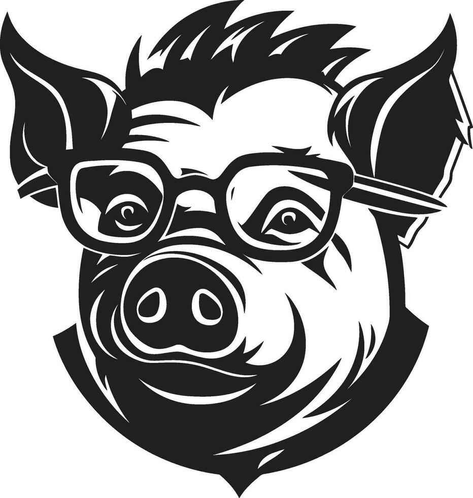 eleganta svart gris logotyp noir svin vektor symbol