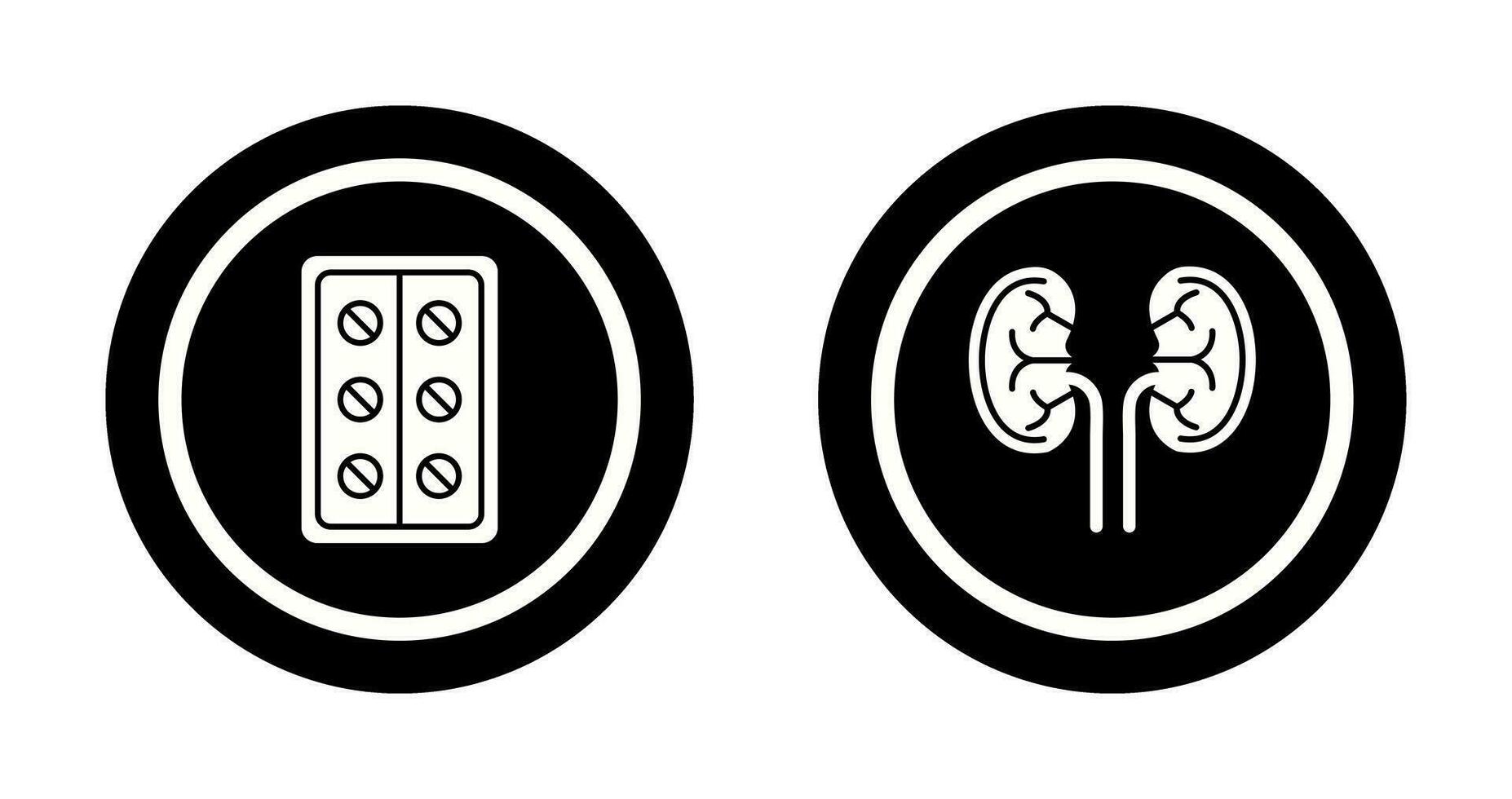 Tabletten und Niere Symbol vektor