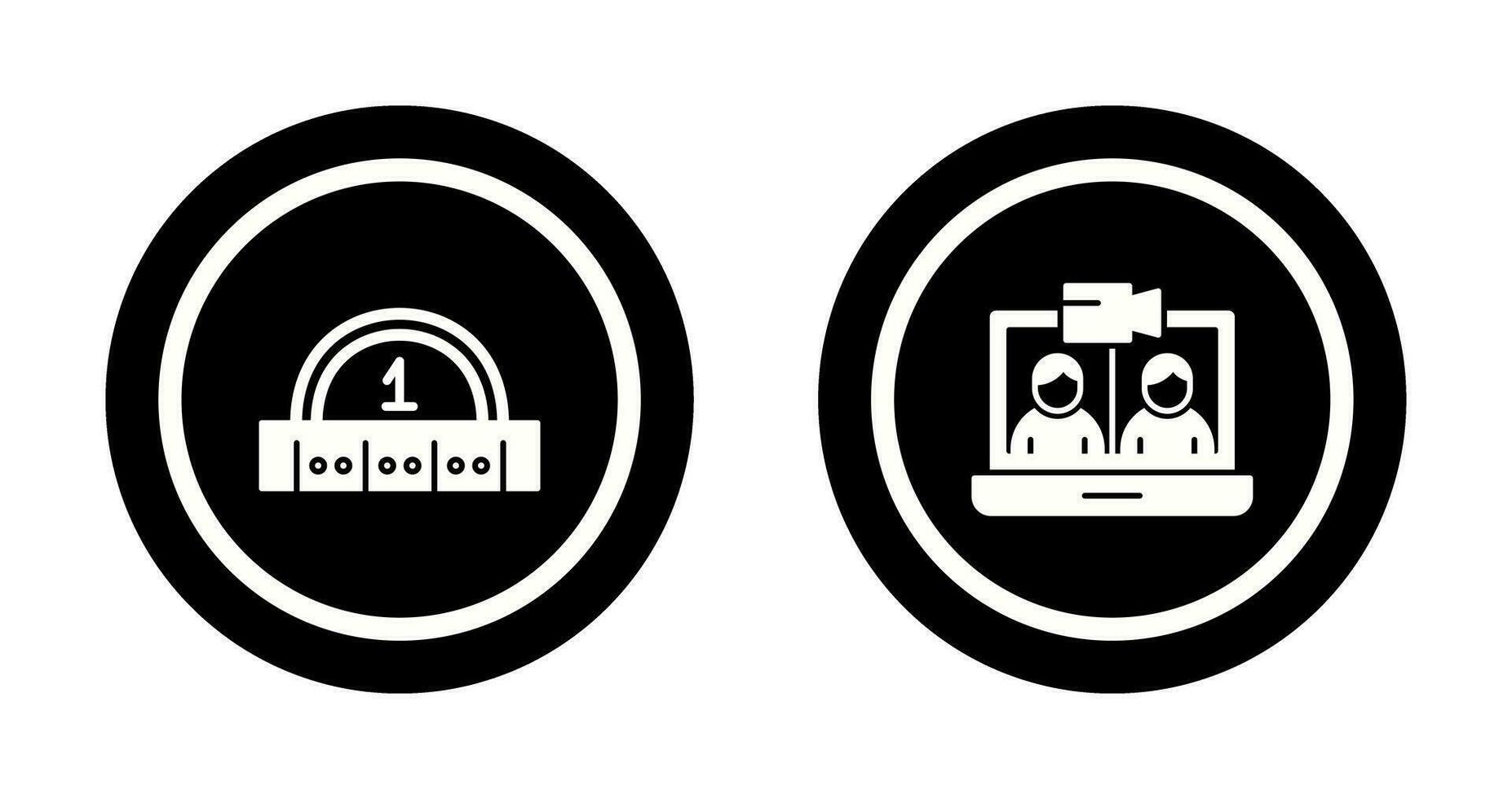 Video Konferenz und Lineal Symbol vektor