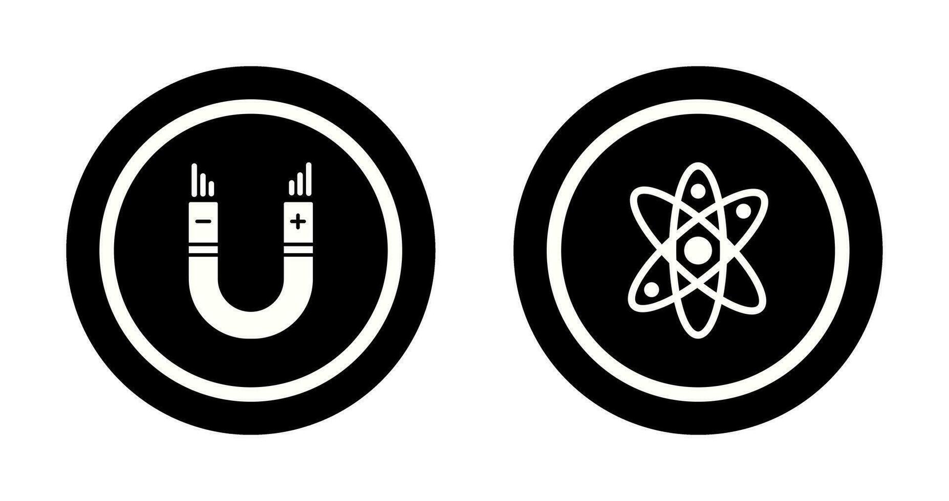 Atom und Magnet, Anziehung Symbol vektor