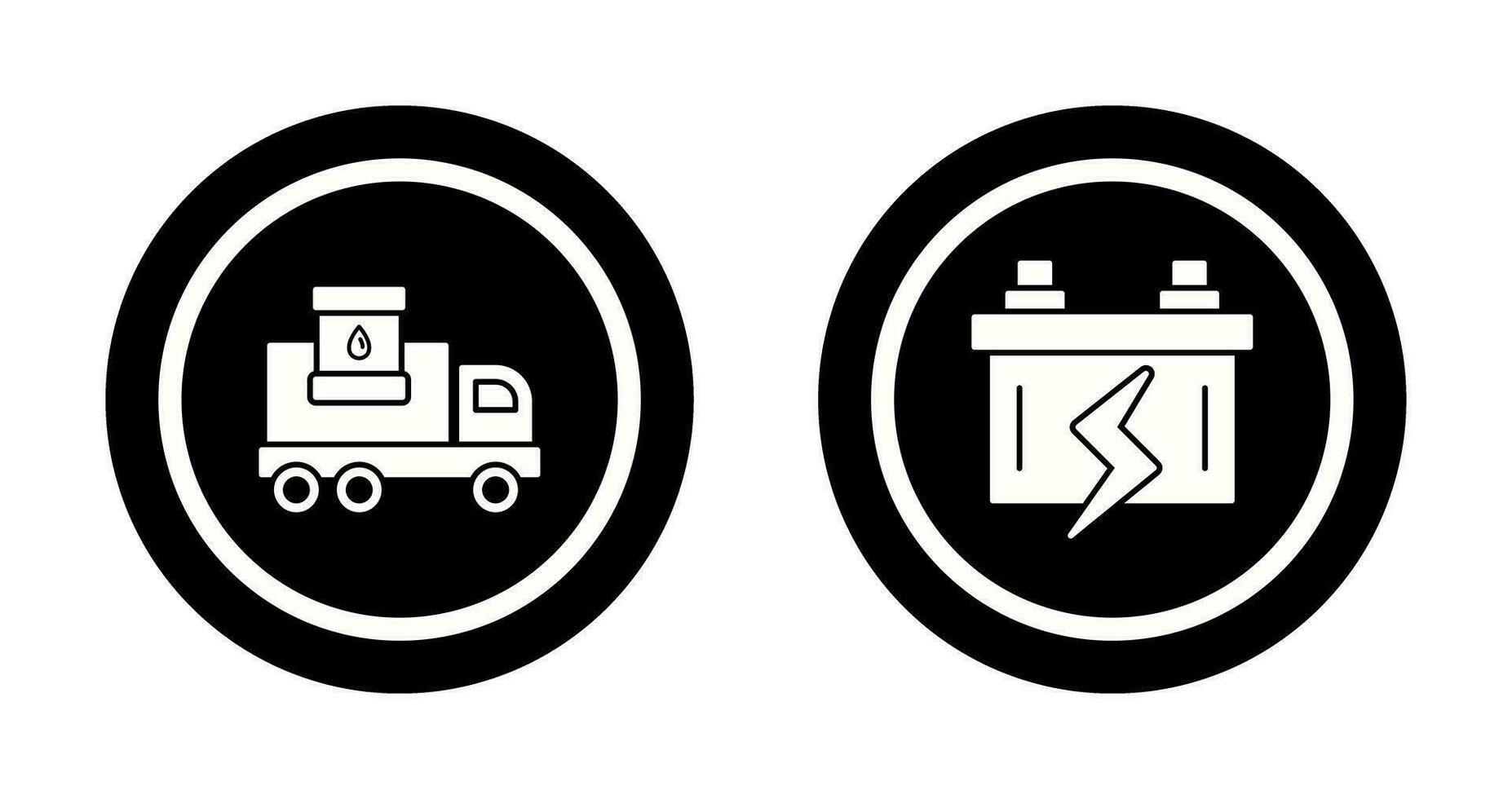 Treibstoff LKW und Batterie Symbol vektor