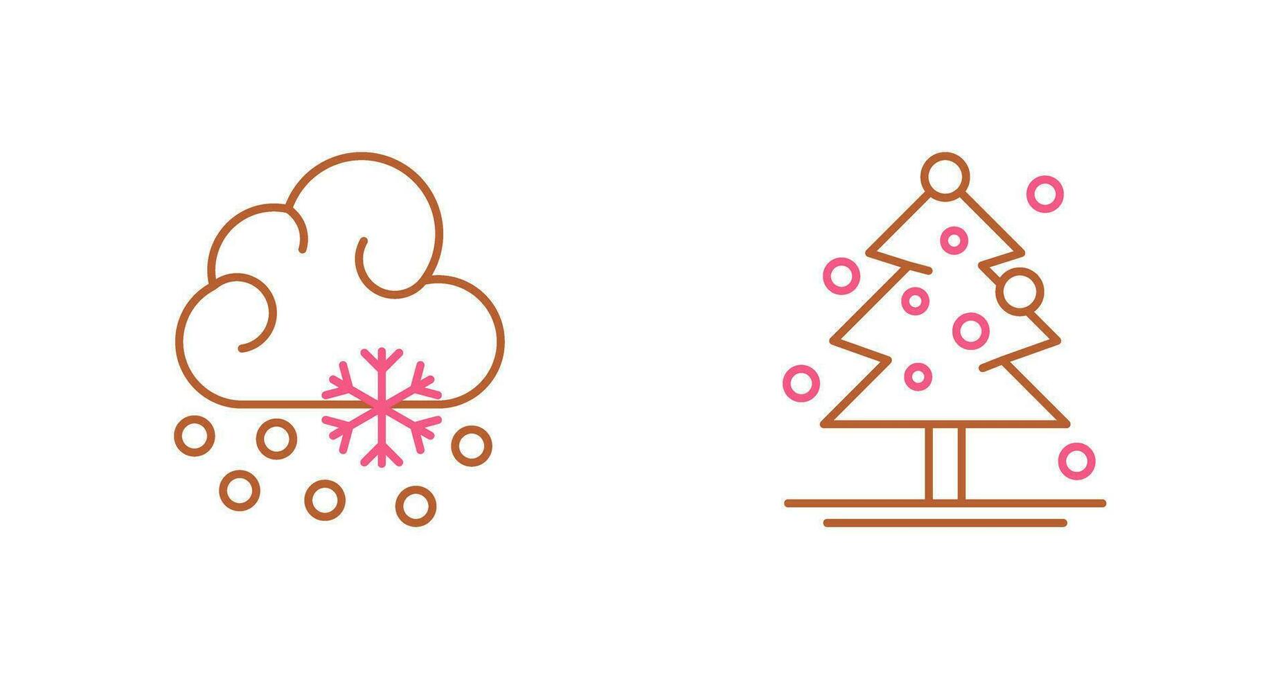 Schnee fallen und Weihnachten Baum Symbol vektor