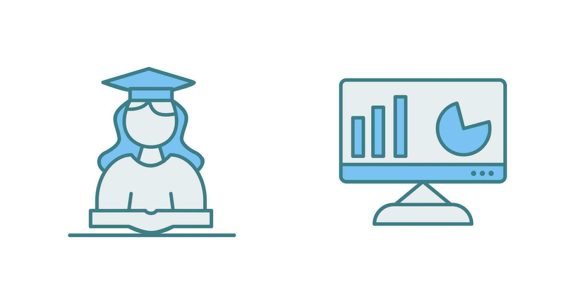 weiblich Schüler und Analytik Symbol vektor