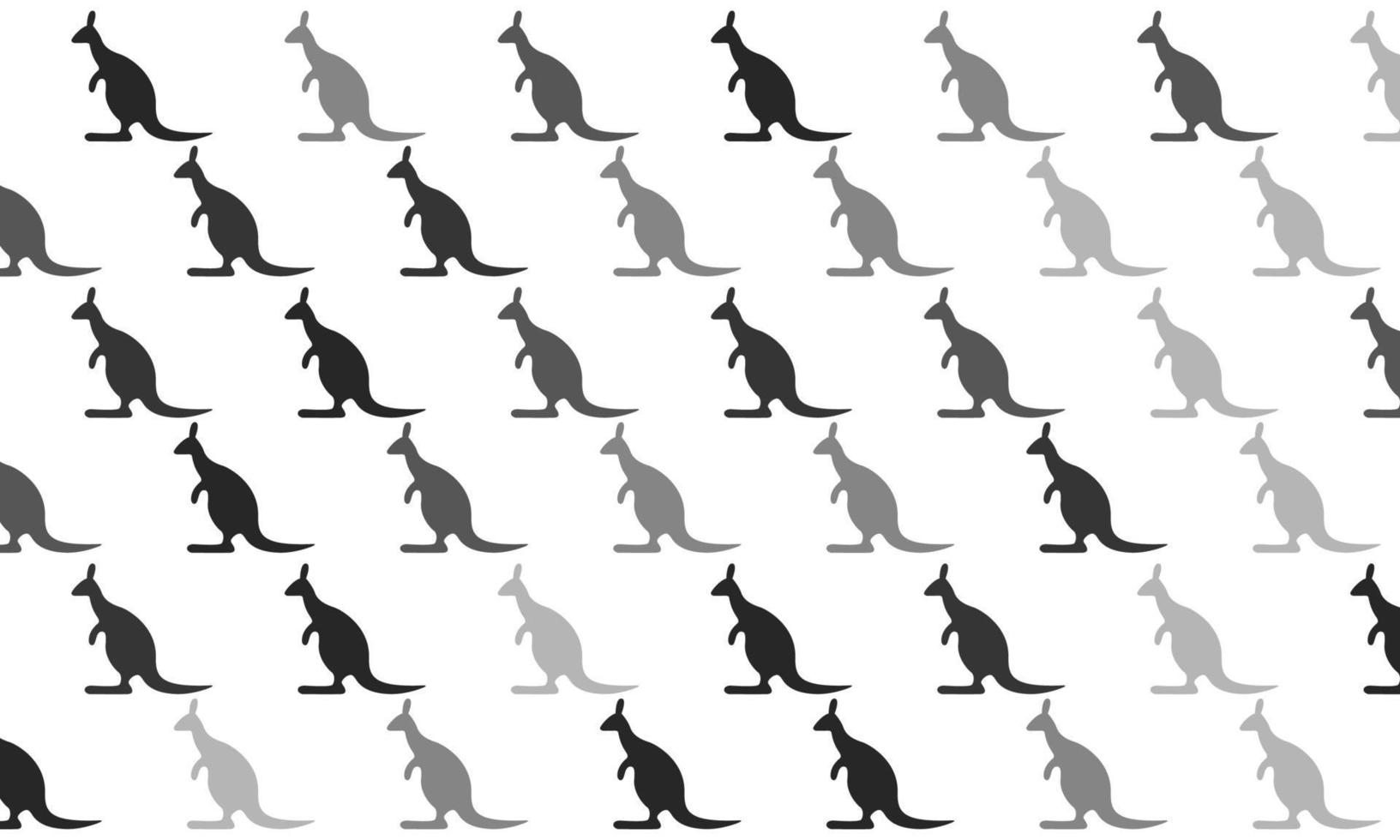 Schwarz-Weiß-Känguru nahtlose Hintergrundmuster vektor