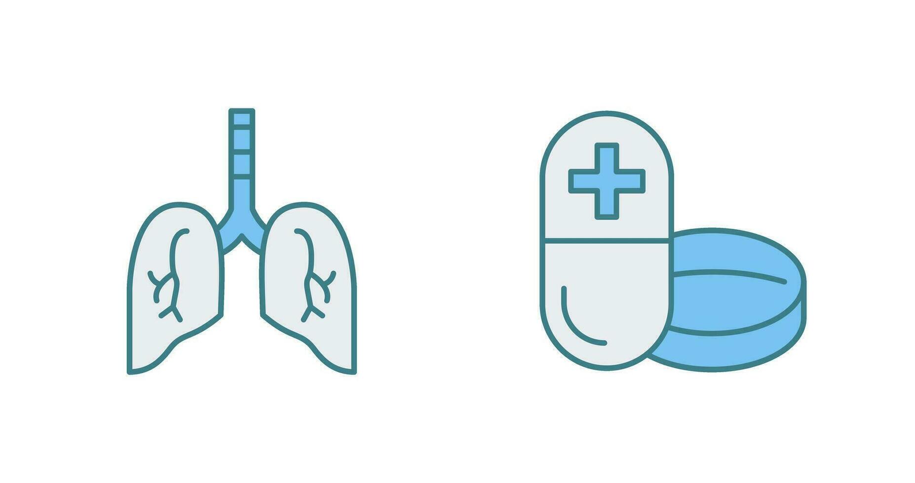 lunga och medicin ikon vektor