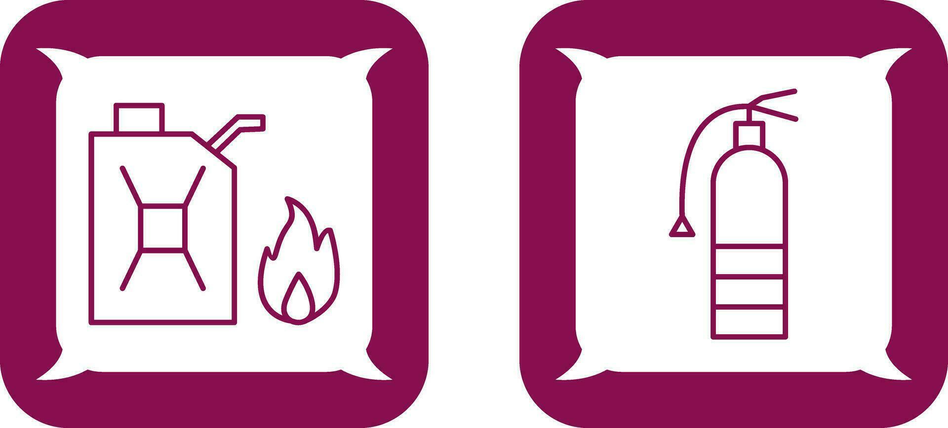 Treibstoff zu Feuer und Feuerlöscher Symbol vektor