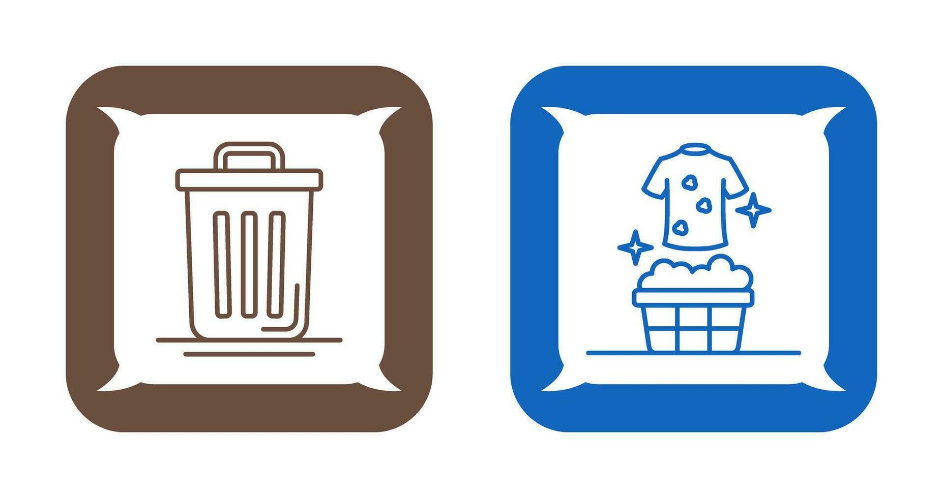 Müll können und Waschsalon Symbol vektor