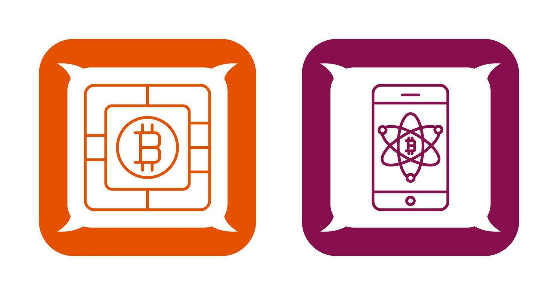 Bitcoin Chip und Handy, Mobiltelefon Symbol vektor