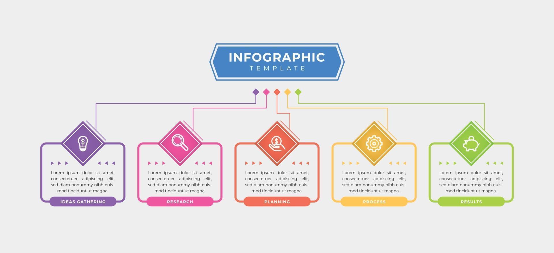 färgglada infographic mall vektor