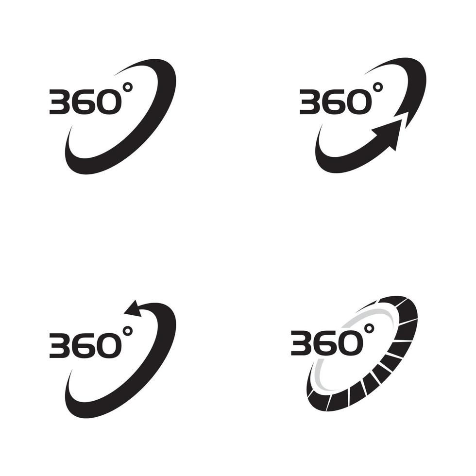 360-Grad-Ansicht verwandte Vektorsymbole vektor