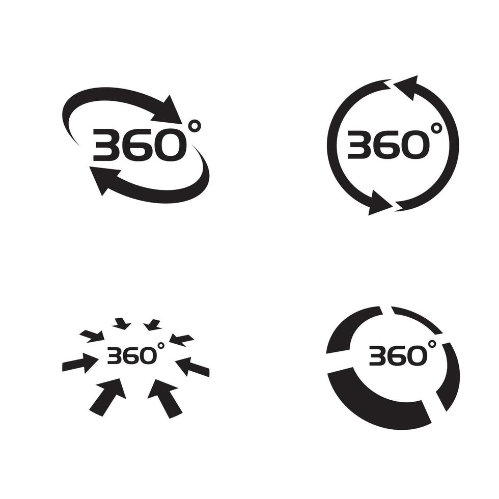360-Grad-Ansicht verwandte Vektorsymbole vektor