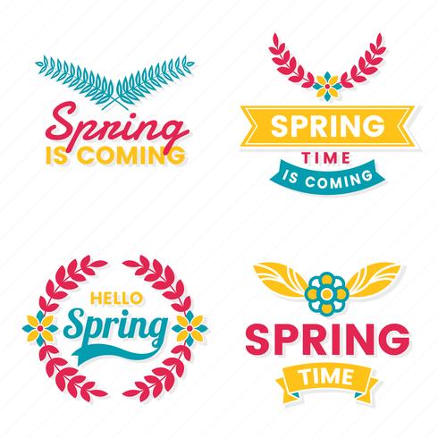 Spring Retro Vintage Vector Etikett