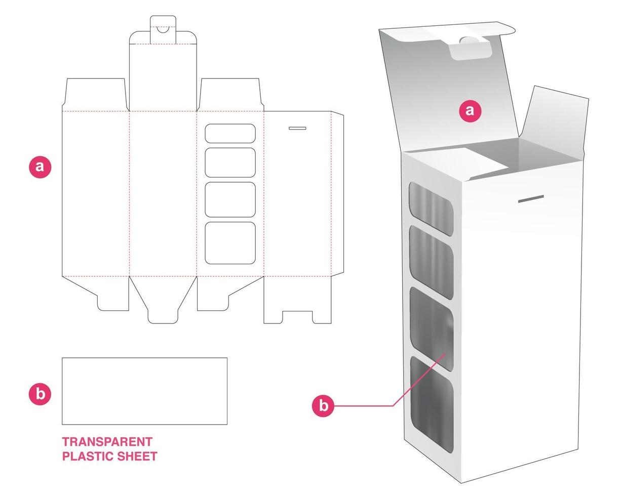 Verpackungsbox mit Stanzschablone aus Plastikfolie vektor