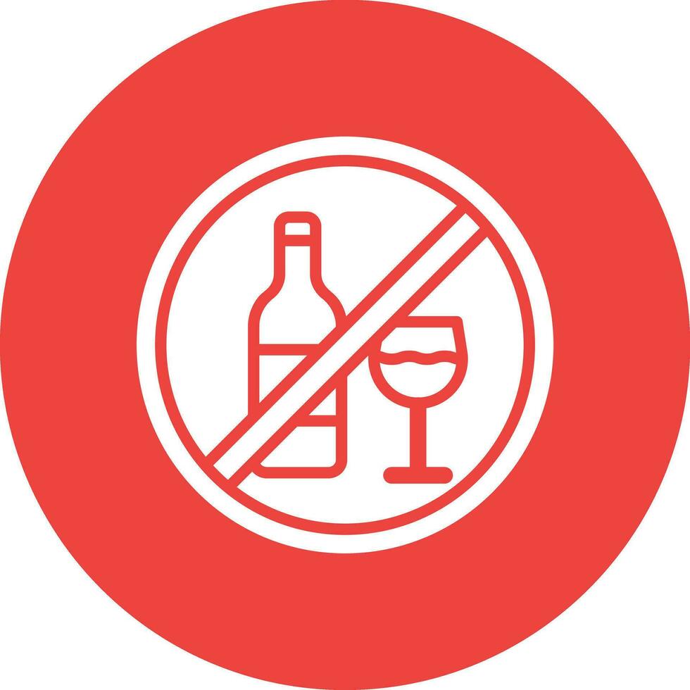 kein Alkohol-Vektor-Icon-Design-Illustration vektor