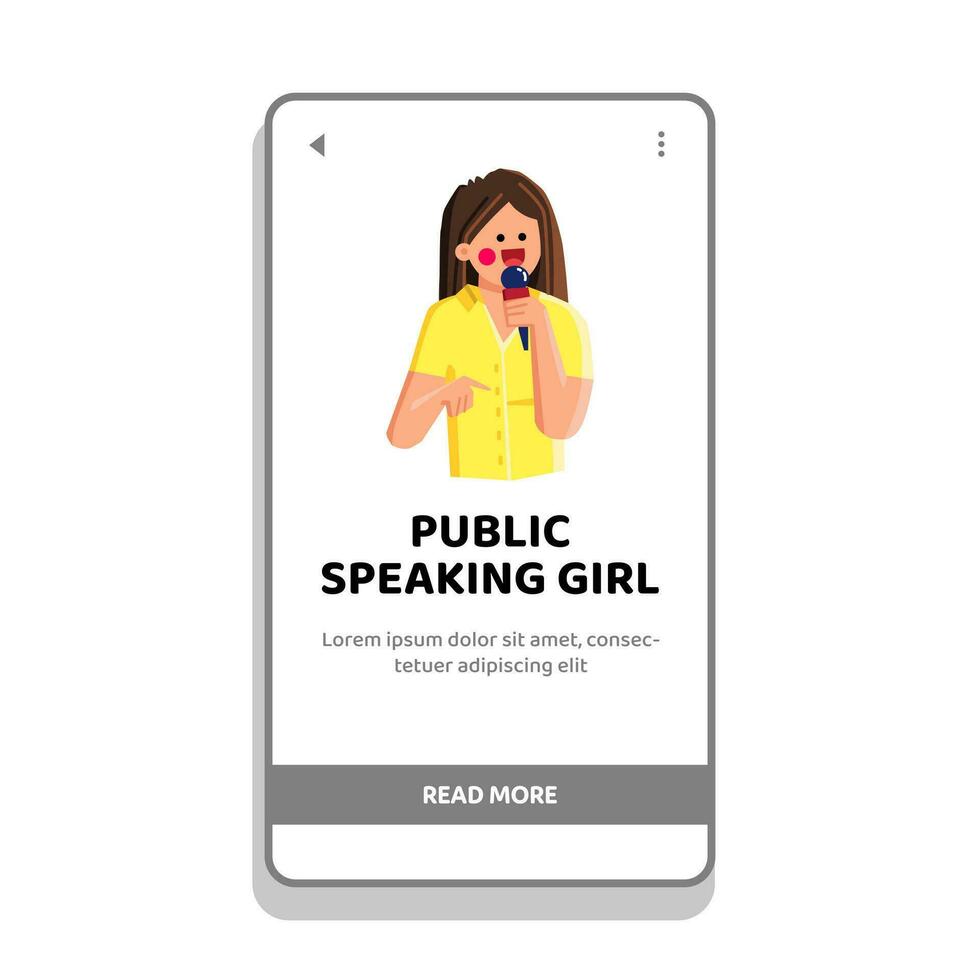 Tal offentlig tala flicka vektor