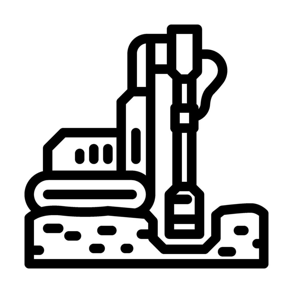 geotechnisch Studie Bergbau Linie Symbol Vektor Illustration