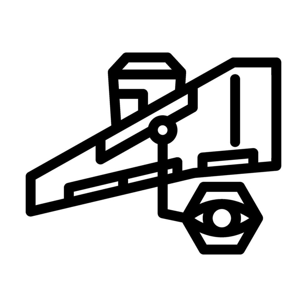 Flügel Inspektion Flugzeug Linie Symbol Vektor Illustration