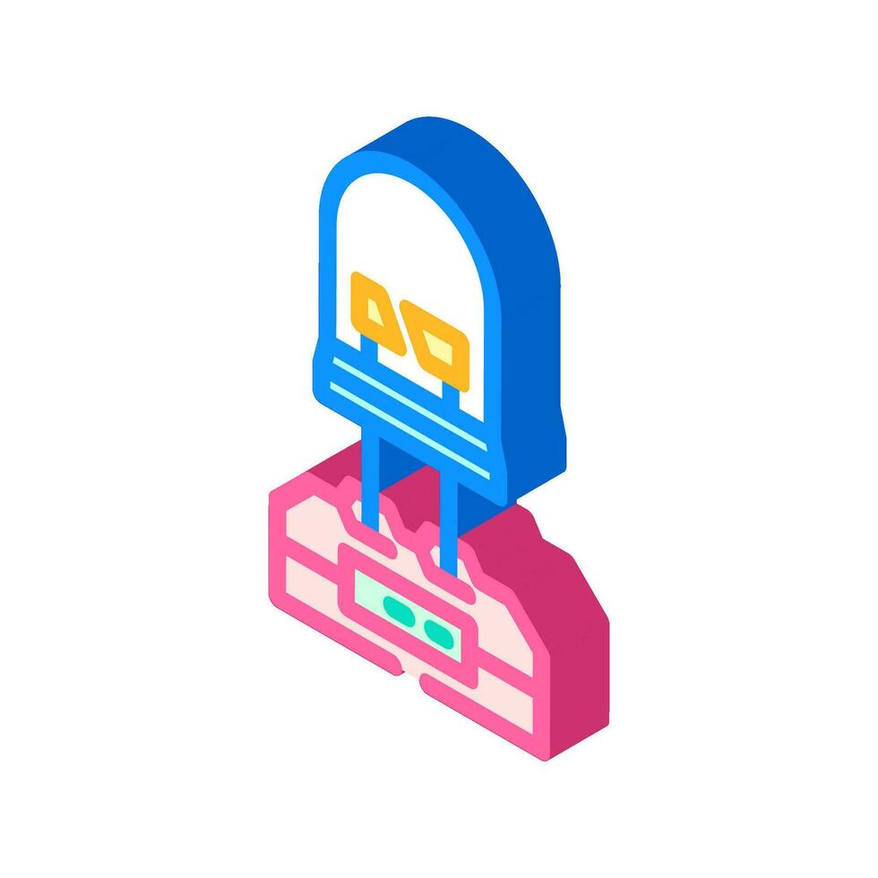 Diode testen Elektronik isometrisch Symbol Vektor Illustration