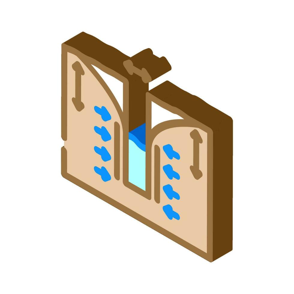 Pumpen Tests Hydrogeologe isometrisch Symbol Vektor Illustration