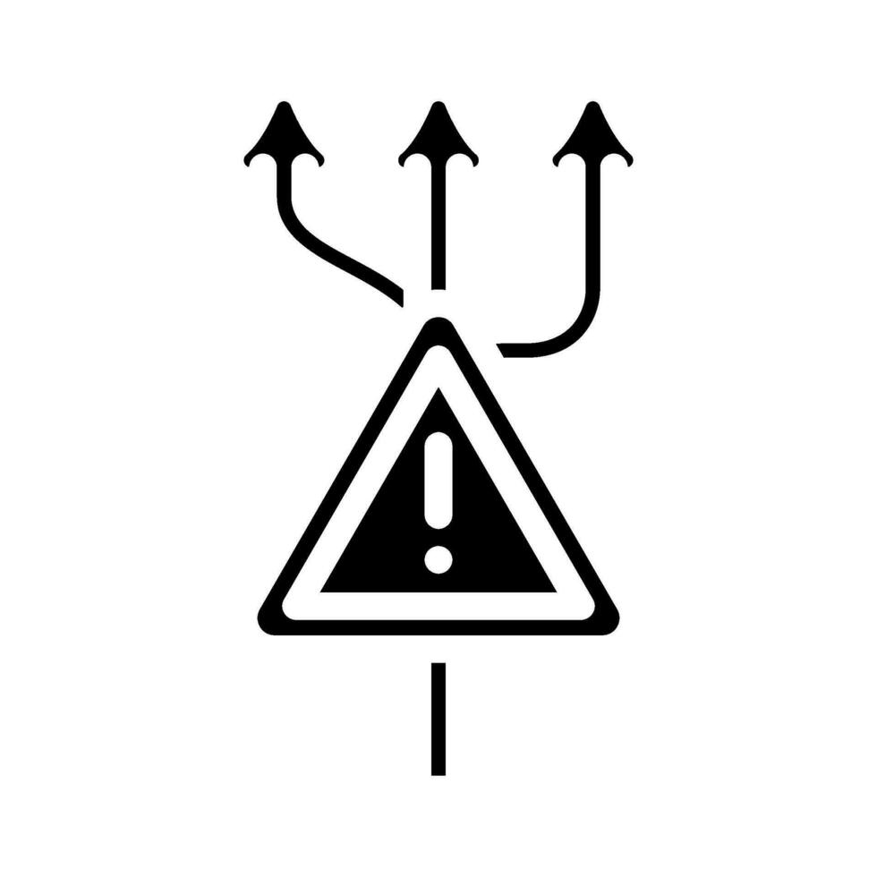 beslut framställning risk glyf ikon vektor illustration