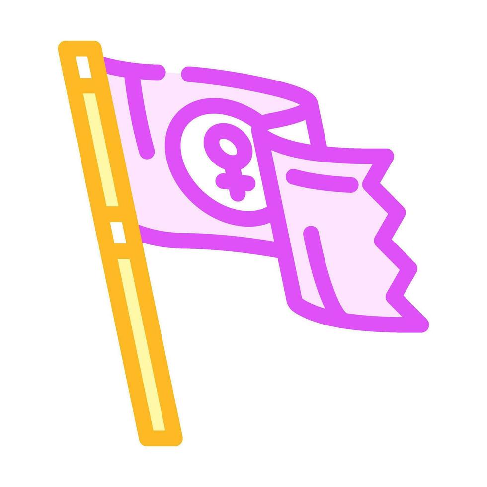 Feminist Flagge Feminismus Frau Farbe Symbol Vektor Illustration