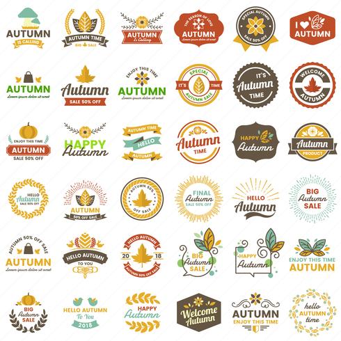 Autumn Label Vintage Vector Logo für Banner