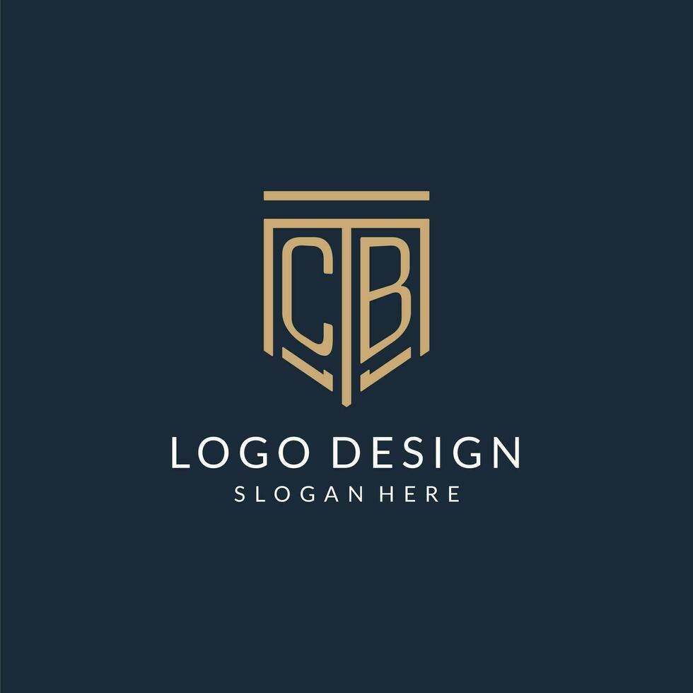 Initiale cb Schild Logo Monoline Stil, modern und Luxus Monogramm Logo Design vektor