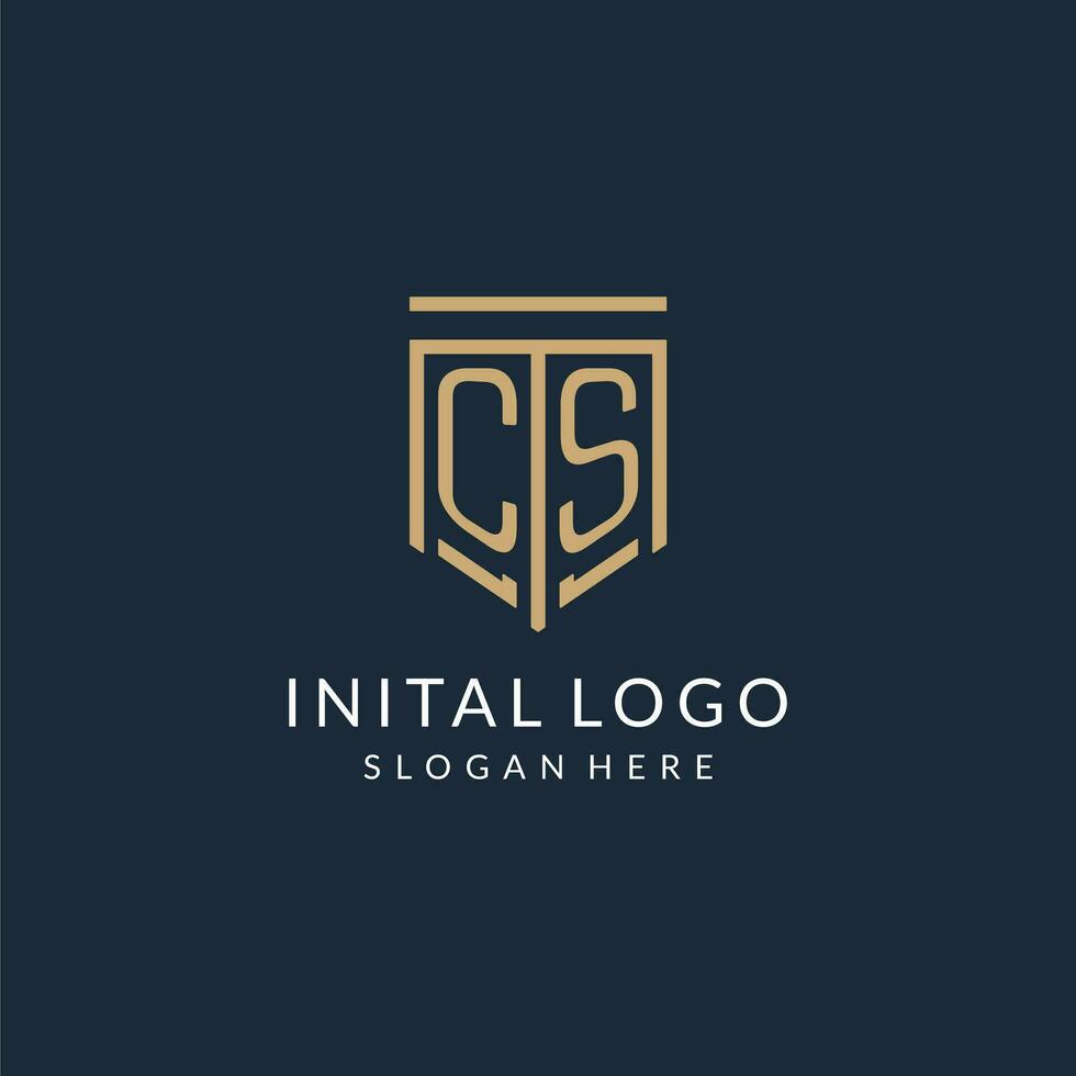 Initiale cs Schild Logo Monoline Stil, modern und Luxus Monogramm Logo Design vektor