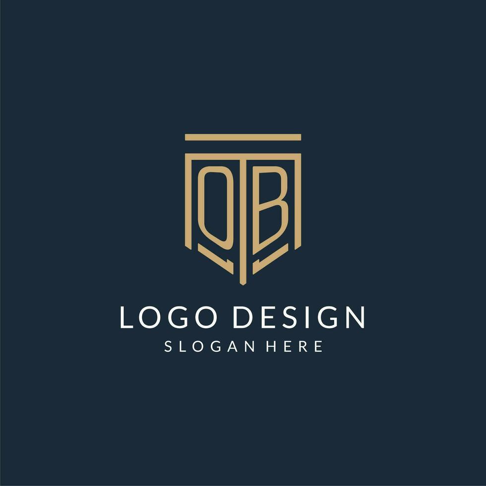 Initiale ob Schild Logo Monoline Stil, modern und Luxus Monogramm Logo Design vektor