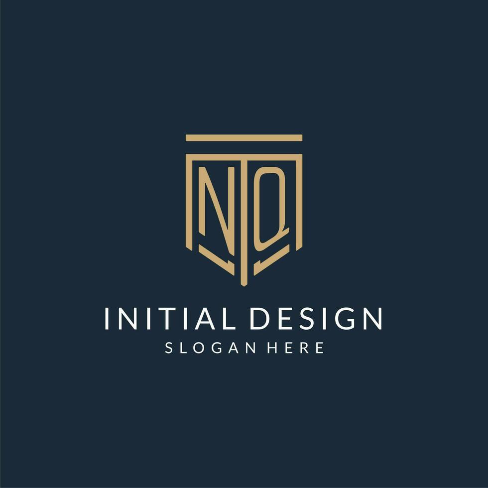Initiale nq Schild Logo Monoline Stil, modern und Luxus Monogramm Logo Design vektor