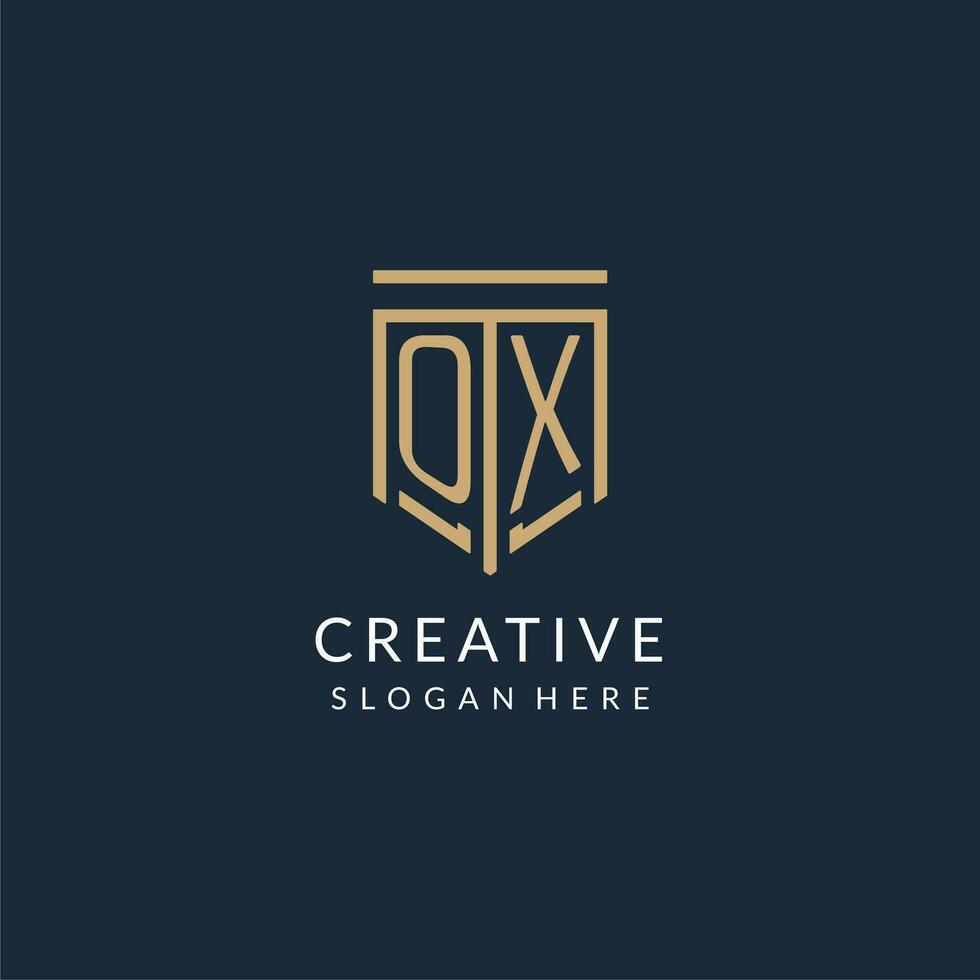 Initiale Ochse Schild Logo Monoline Stil, modern und Luxus Monogramm Logo Design vektor