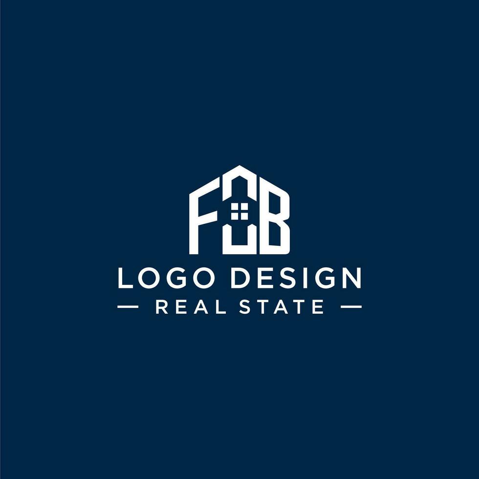 Initiale Brief fb Monogramm Logo mit abstrakt Haus Form, einfach und modern echt Nachlass Logo Design vektor