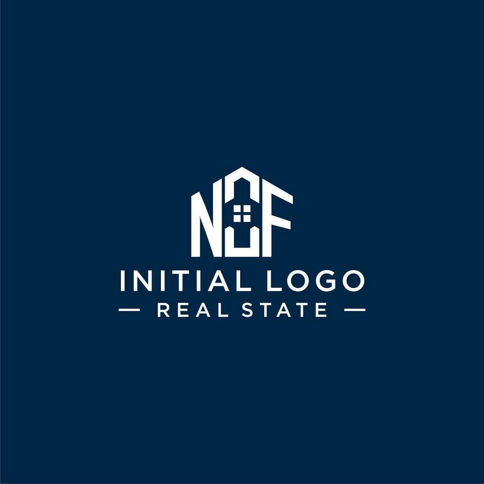 Initiale Brief nf Monogramm Logo mit abstrakt Haus Form, einfach und modern echt Nachlass Logo Design vektor