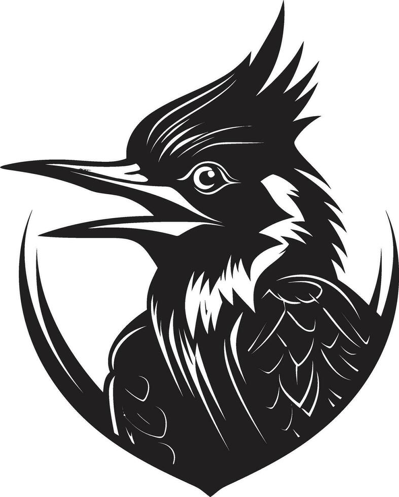 schwarz Specht Logo Design Specht Vogel Logo Design vektor