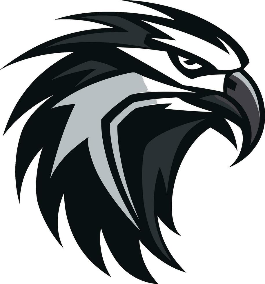 schwarz Vektor Falke schwarz Logo dunkel Falke Raubtier Logo