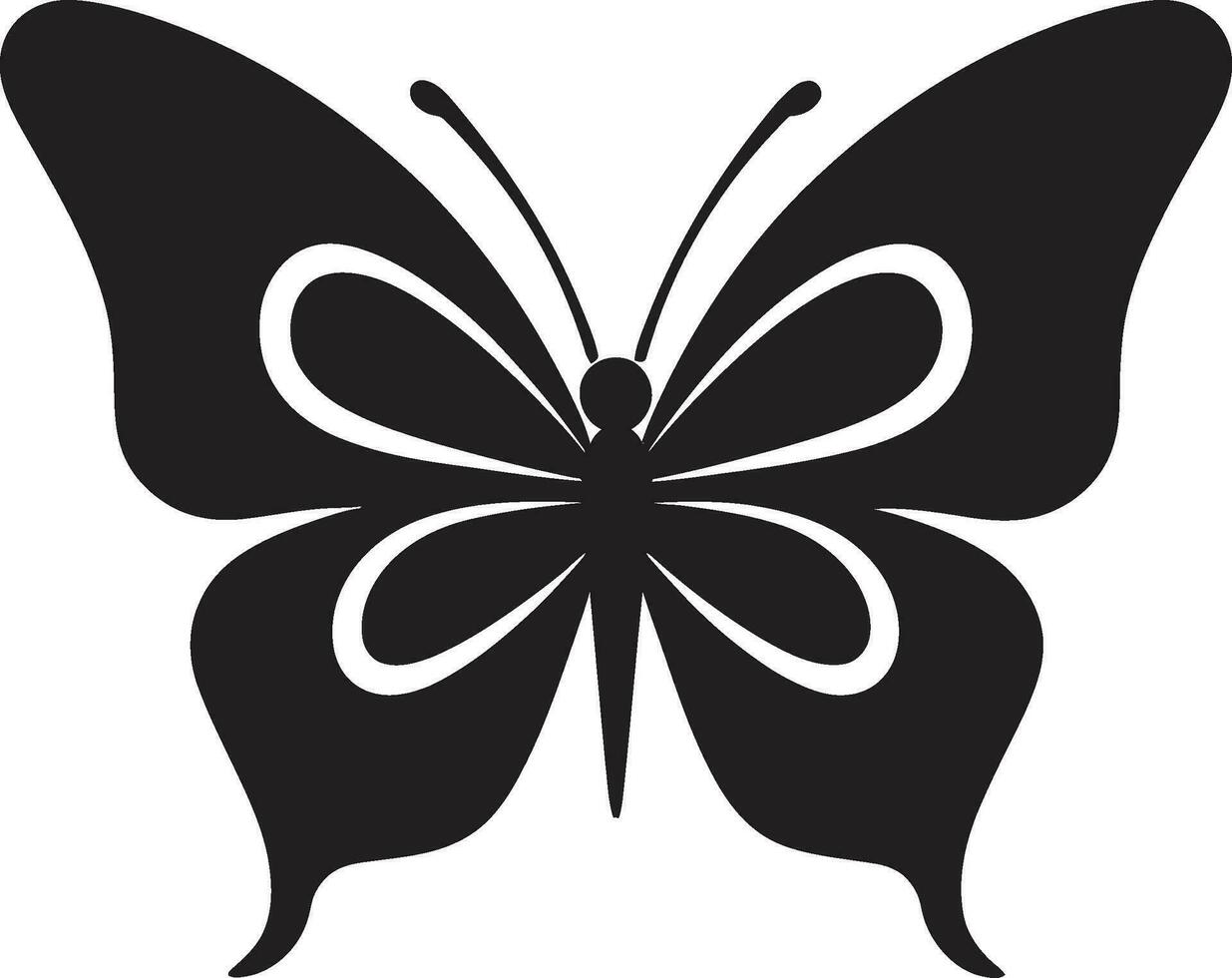 kompliziert Flügel schwarz Schmetterling Emblem anmutig Flug schwarz Vektor Logo