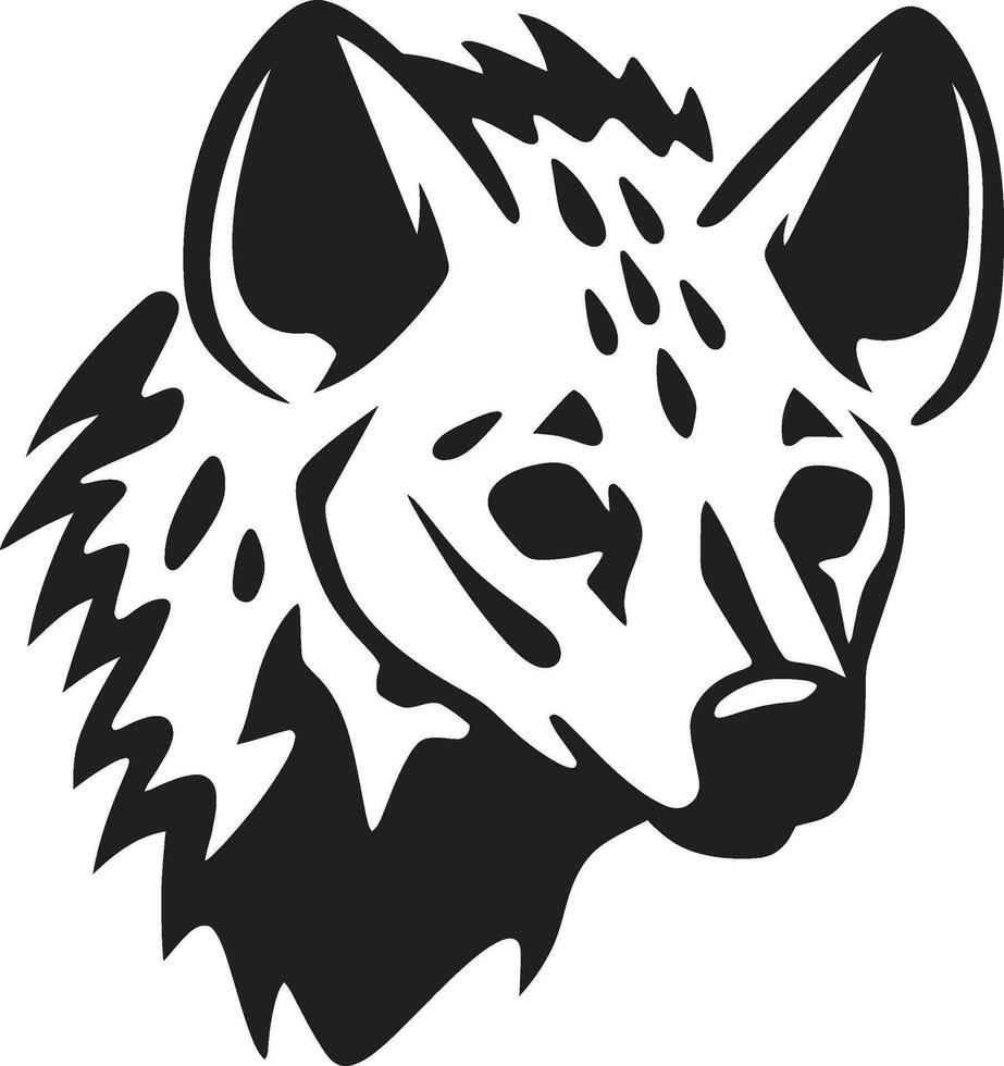 nattlig listig mystisk hyena identitet enfärgad majestät minimalistisk hyena profil vektor