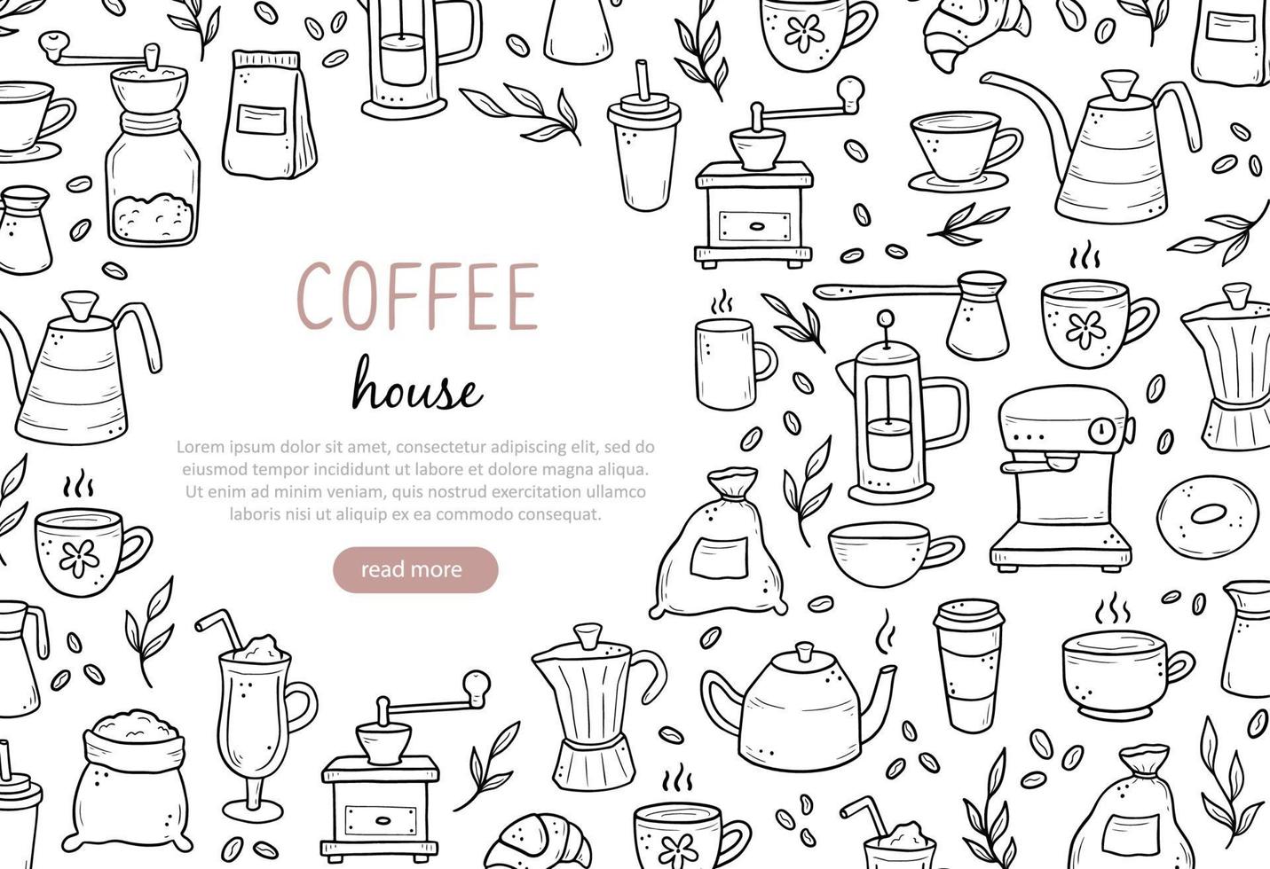 illustration av kaffebanner på webbplatsen vektor