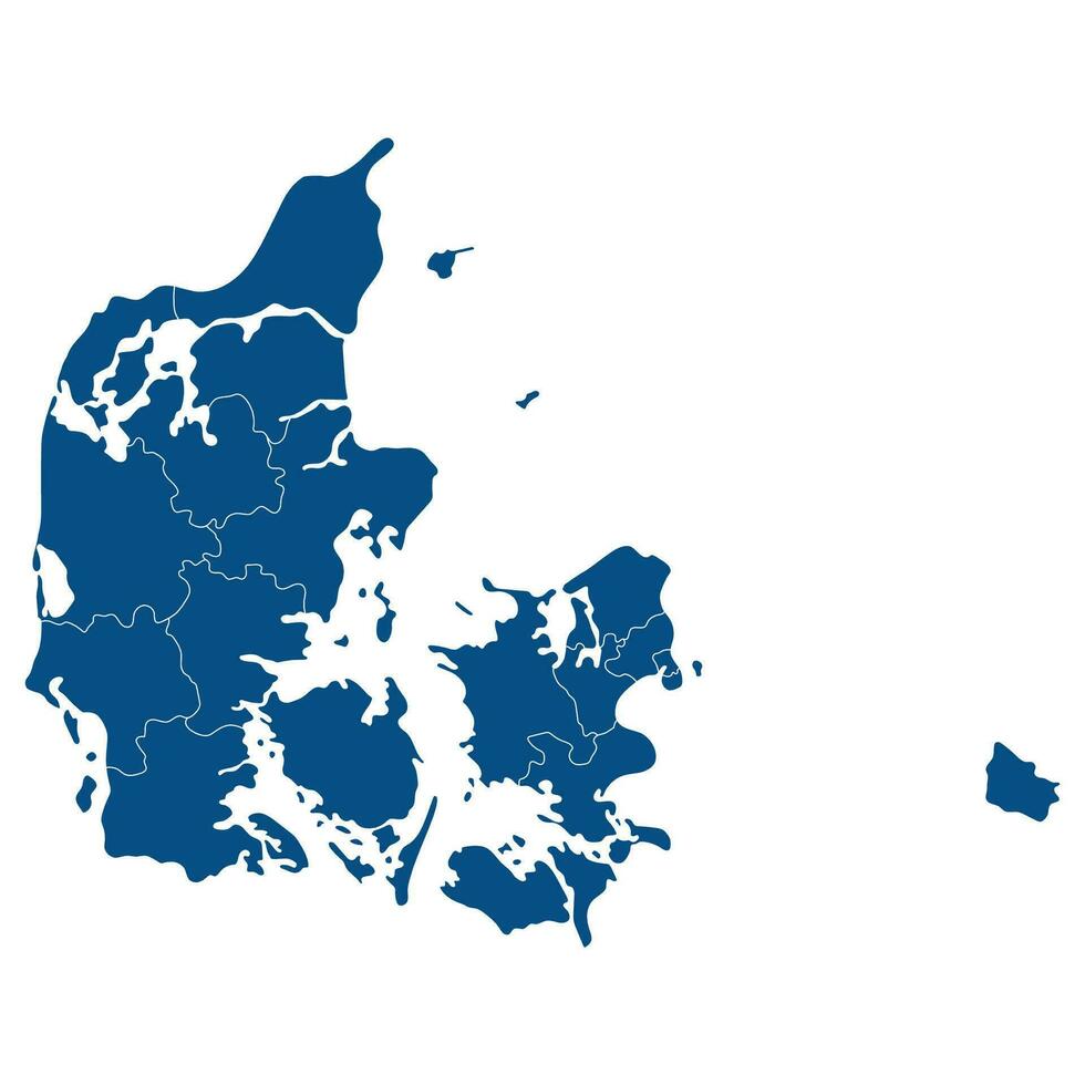 Danmark Karta med administrativ provinser. Karta av Danmark vektor