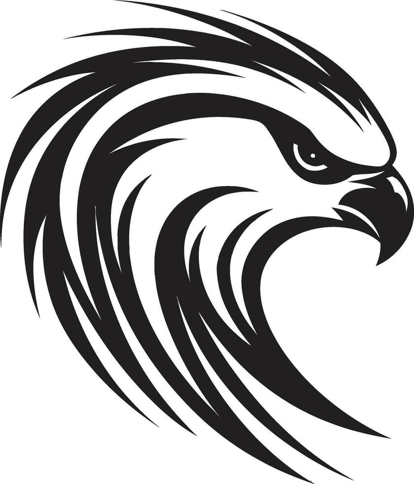 schwarz Vektor Raubtier Falke ein Logo Das werden verlassen Ihre Kennzeichen Raubtier Falke ein schwarz Vektor Logo zum jene Wer sich weigern zu zurück Nieder
