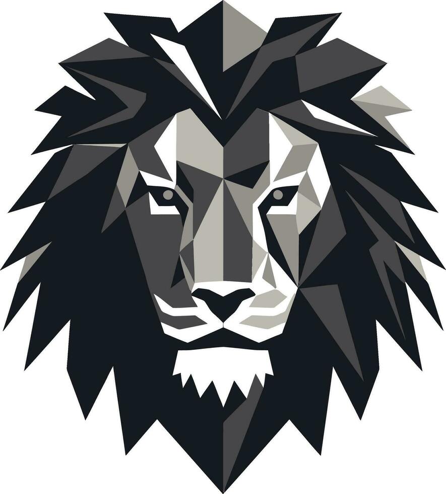 våldsam suverän lejon logotyp i vektor kunglig linjal svart lejon emblem logotyp design