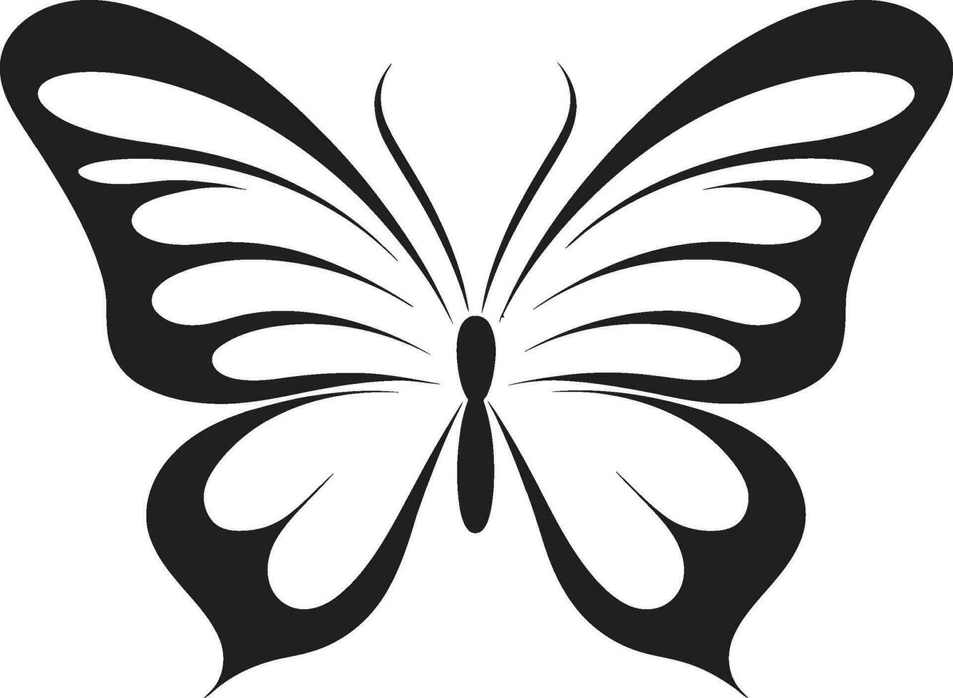 Schmetterling Silhouette im noir ein zeitlos Design Eleganz im Bewegung schwarz Vektor Logo