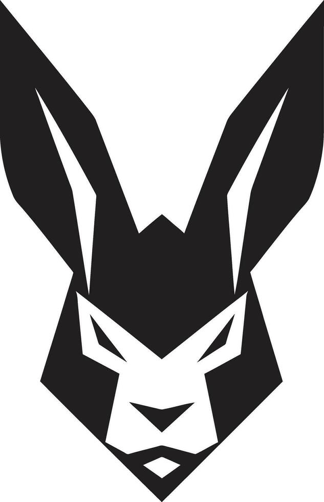 minimalistisk svart hare vapen abstrakt kanin vektor bricka