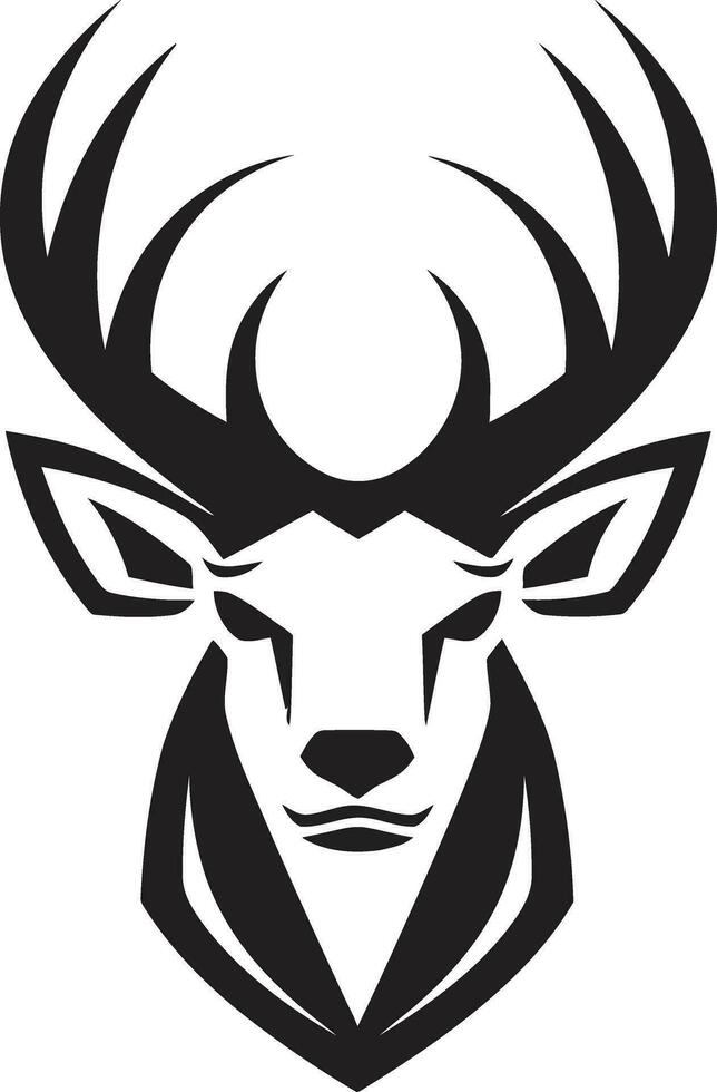 monochromatisch Majestät Hirsch Symbol im das wild das Kunst von Naturen Schönheit schwarz Vektor Emblem