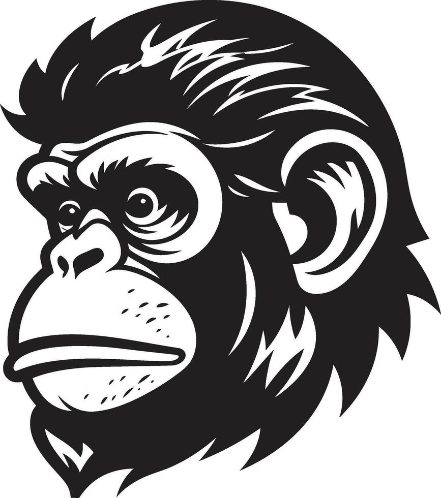 Schimpanse Majestät im Schatten ein Emblem von Schönheit elegant schwarz Vektor Zikade Symbol das Lied von Naturen Symbol