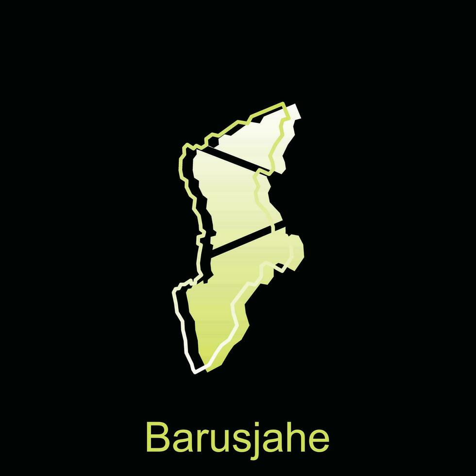 Karta stad av barusjahe provins av norr sumatra vektor design. abstrakt, mönster begrepp, logotyp design mall